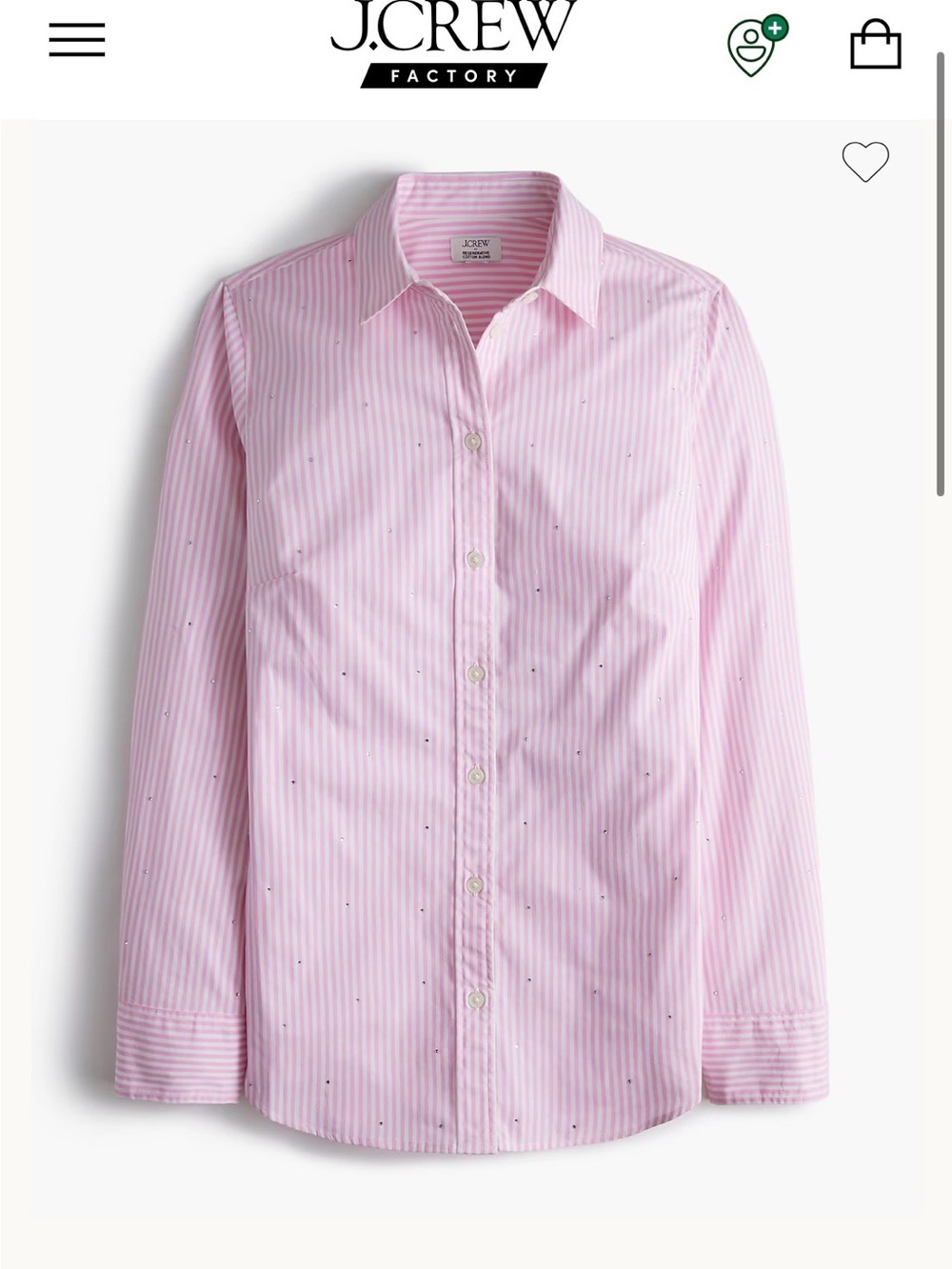 J.Crew Striped Jewel-Embellished Button-Up